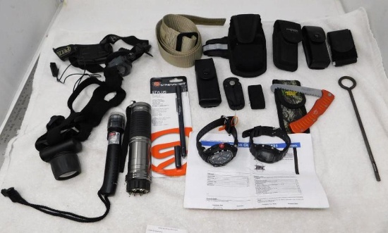 Flash lights watches and SEAL team gear