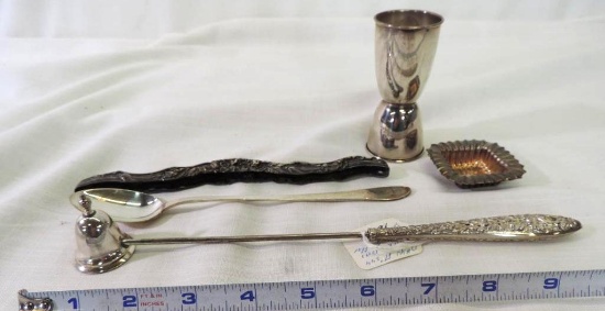 S.Kirk & Sons sterling candle snuffer and misc marked sterling.