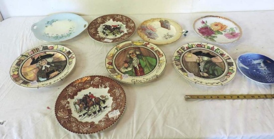 1880's Daulton burslem 9" plate, 3 Royal Daulton 10" plates, 7" B&G Denmark plate and more.