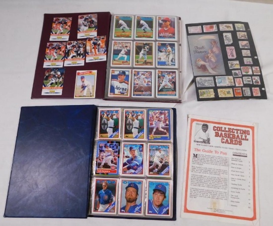 Baseball cards and stamp collection