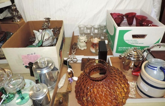 Huge lot of antique collectibles and glassware.