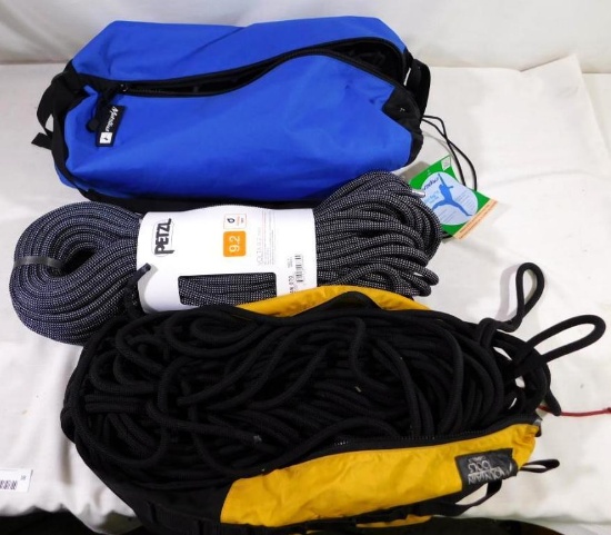 Petzl climbing ropes and bags