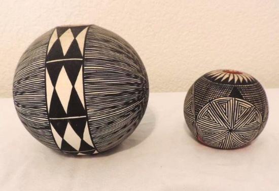 Two pieces of Acoma pottery.