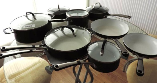 Calphalon pots and pans lot.