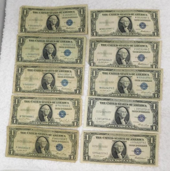 1935 US Currency $1 one dollar silver certificate bills