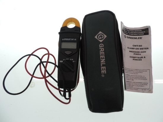 Greenlee CMT-60 clamp on meter with case. Tested operable.