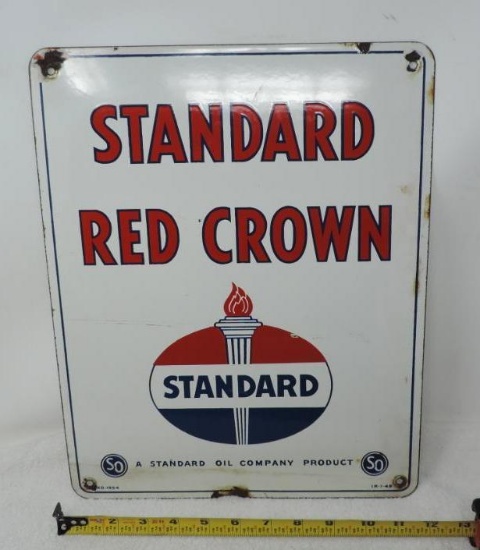 Original porcelain Standard Oil Red Crown sign.
