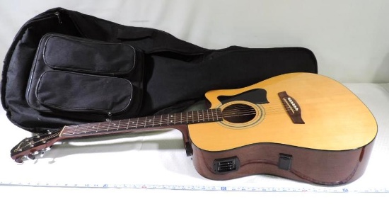 Ibanez V70CE-NT-27-01 acoustic / electric guitar with soft case.