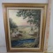 Original Oil by J.W. Krantz- Teepees along a river
