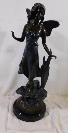 Augustine Moreau Winged Fairy Bronze statue