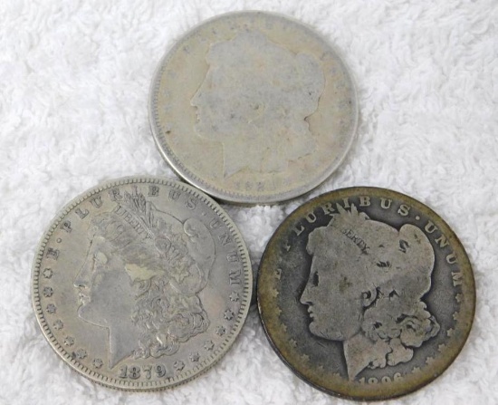 Original antique US Morgan silver dollar coins