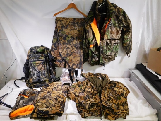 Camo hunting clothing and backpack