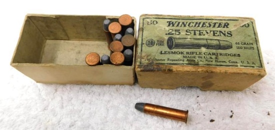 Winchester 25 Stevens rimfire ammunition