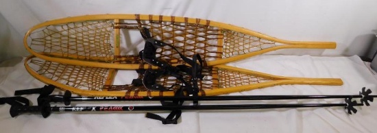 Rawhide snowshoes and poles