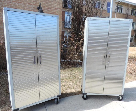 Two Nice stainless front rolling cabinets.