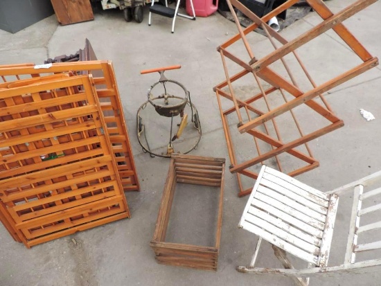 Primitive furniture assortment.