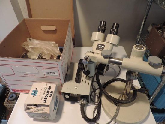 Unitron ZSB Microscope with Fiber-lite and tons of accessories.