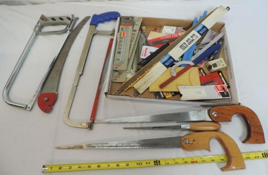 Disston / Nicholson saws with lots of blades.
