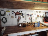 Large assortment of hand tools.