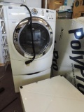 Maytag 5000 series dryer with steam and pedistals.