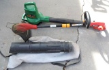 Homelite electric weed eater and Barracuda leaf blower.