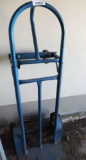 Blue adjustable hand truck.