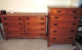 Haywood Wakefield 8 drawer dresser with matching tall chest.