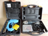 Arrow ET100M nail gun and Chicago electric cut off tool with case.
