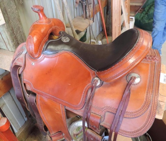 Martin 16" ornate leather saddle.