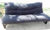 Black fouton couch.