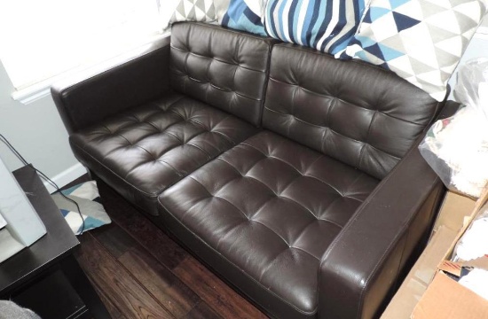 Leather couch and loveseat.