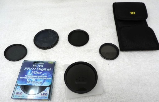 Camera lens filter assortment.