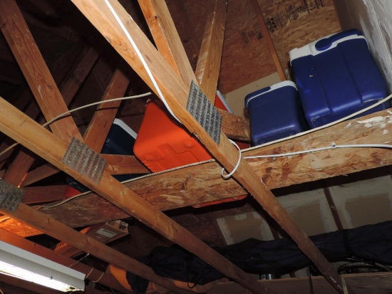 Contents of garage rafters.