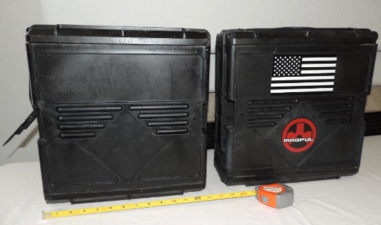 Two model Aul-1 hard plastic ammo cans.