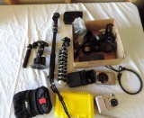 Assortment of camera gear.