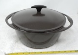 LeCruset #26 cast iron pan with lid.