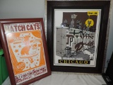 The Pixies and Hatch cats framed music posters.