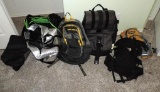 Assortment of bags and back packs.