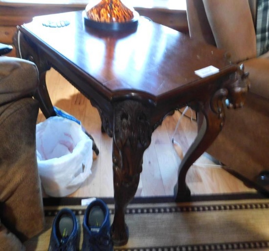 Horsehead carved end table