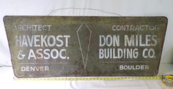 Early Denver / Boulder building sign.
