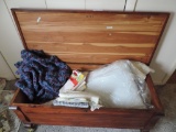 Cedar chest and contents.