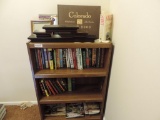 Bookshelf with contents.