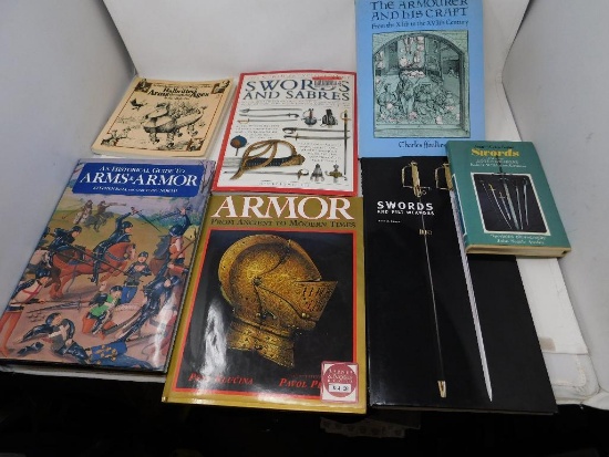 Seven reference books and Arms Armor and Swords