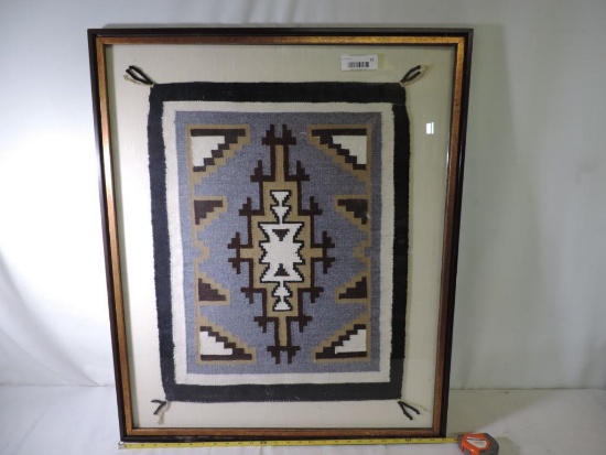 Original Navajo hand woven (Two Grey Hills) framed sampler.