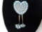 Excellent Turquoise and silver heart shaped bolo tie