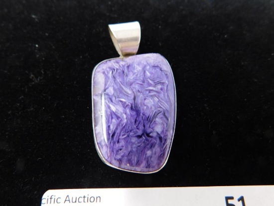 Stunning Purple and silver artist signed pendant