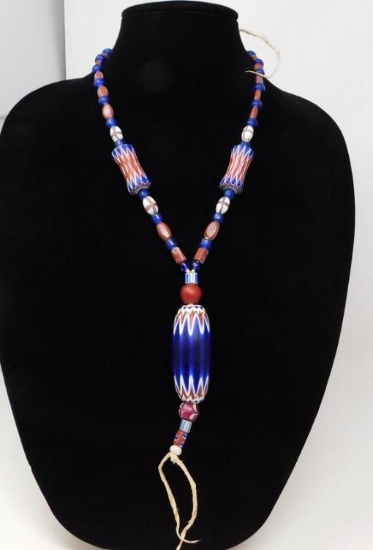 Rick Rice Chevron pattern trade bead necklace