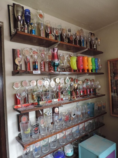 Large assortment of Casino glasses and trophys.