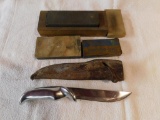 Gerber hunting knife and whet stones