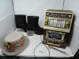 Casino gear and mini slot machine.